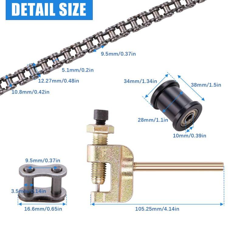 MRELC Upgraded 35 Chain 140 Links Mini Bike & Go Kart Chain Tensioner Fit for Coleman CT100U, CC100X, Baja Doodle Bug, Predator 212cc 79cc 97cc 100cc & Motovox Models - Image 2